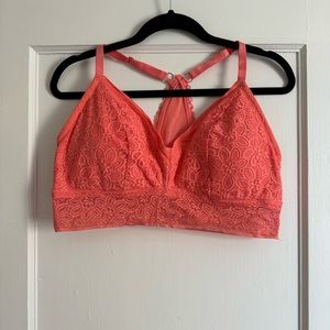 Bright Coral Pink Aerie Bralette